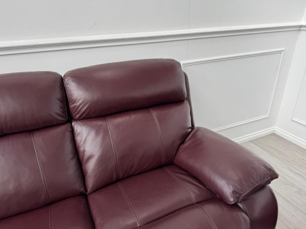 Furniture Village Moreno Power Recliner 3 + 2 Seater Sofa Set Burgundy Leather13