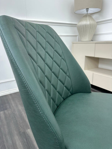 Furniture Village Mars/Jupiter green leather swivel dining chair (Pre-sale)10