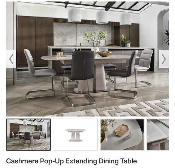 Furniture Village Cashmere Small Extendable Dining Table Glass Top (Pre-sale)1