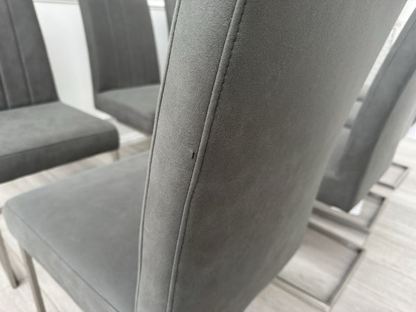Furniture Village Grigio Set of 8 Grey Suede Dining Chairs13
