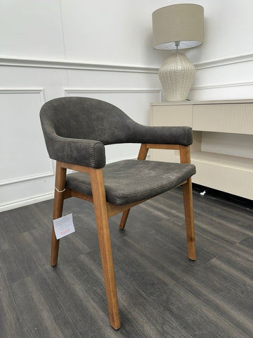 FV Stratford Arm Chairs Charcoal Wooden Legs Dining Chair (Choose Quantity)0