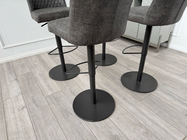 Furniture Village Earth Set Of 4 Dark Grey Dining Barstools Lift Pedestal14