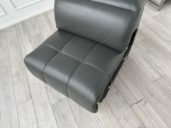 Sofology Marvella Charcoal Grey Leather Middle Section Power Recliner Seat6