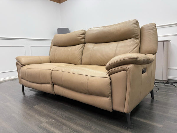 DFS Wren Power Recliner 3 Seater Sofa In Taupe Leather7