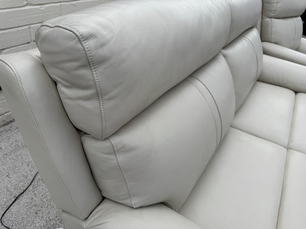 LA-Z-BOY WINCHESTER LEATHER POWER RECLINER 3 SEATER SOFA & ARMCHAIR SET - Cream12
