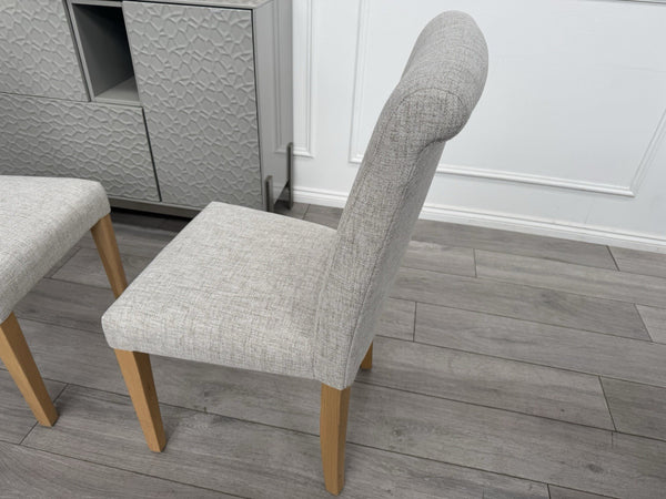 Furniture Village Augusta Cream Fabric Pair Of 2 Roll Back Dining Chairs2