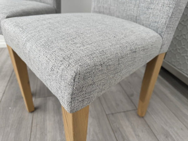 Furniture Village Augusta Grey Fabric Pair Of 2 Roll Back Dining Chairs5