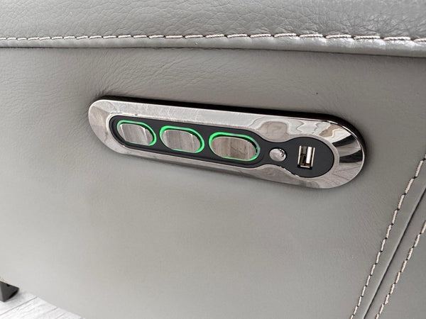 Furniture Village Zen Grey Leather Static 3 Seater  + Recliner 2 Seater Sofa Set23