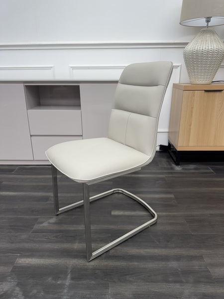Furniture Village Cashmere taupe leather cantilever dining chair (Pre-sale)0