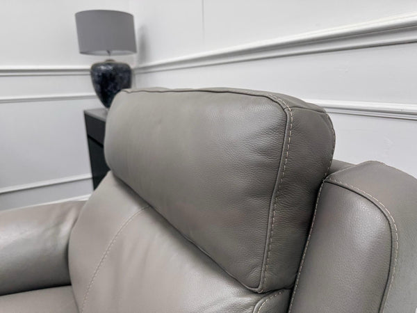 Furniture Village Grey Genuine Leather 3+1 Seater Sofa Set Power Recliner20