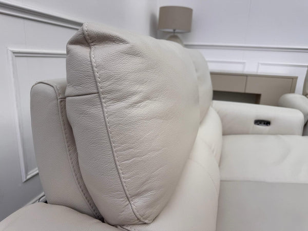 Furniture Village Nixon 2 & 2 Seater Sofa Set Power Recliner Frost Leather16
