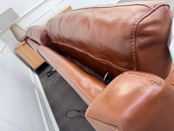 Furniture Village Starlight 3+2 Seater Sofa Set Power Recliner Tan Brown Leather21