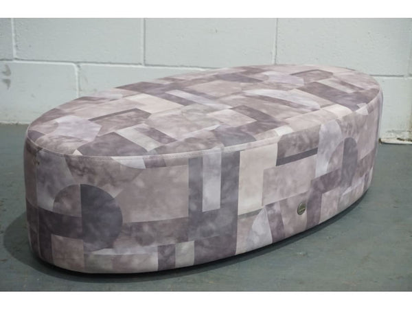 G Plan Designer patterned fabric large oval footstool 1