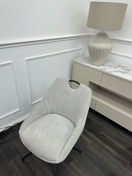 Furniture Village Jai silver grey swivel dining chair with handle (Pre-sale)7