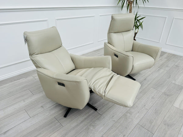 New Gillies Trent TVCH TV Reclining Chair, Feather Grey Genuine Leather RRP£199920