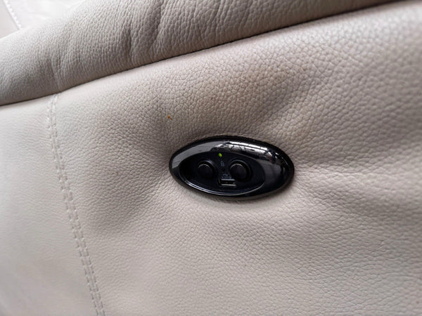 Furniture Village Rowen Beige Leather Armchair Power Recliner+Swivel+Rocking3