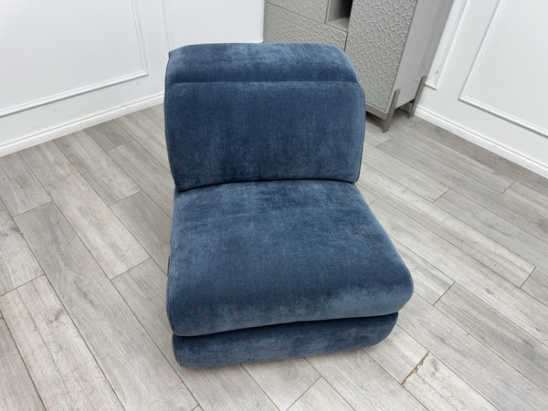 Sofology Plaza Middle Section Power Recliner & Headrest Chenille Denim Blue14