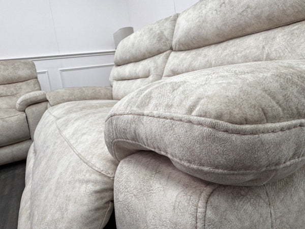 Furniture Village Nimbus 3 Seater Sofa Power Recliner In Cream Lux Velvet2