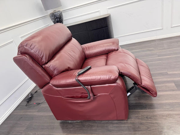Furniture Village Moreno Lift and Rise Recliner Armchair Burgundy Leather2