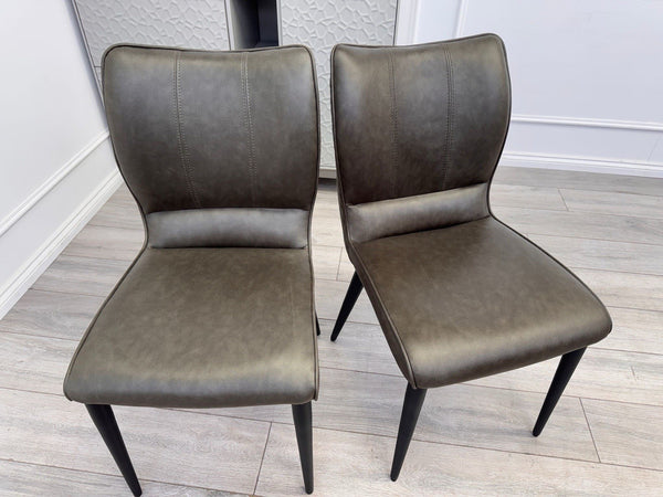 Furniture Village Murcia Grey Faux Leather Pair Of 2  Dining Chairs7