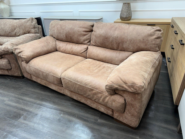 Sofology Santino 3 + 2 Seater Brown Tan  Aniline Leather Sofa Set11