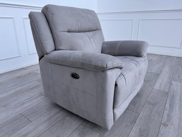 Furniture Village Touch Grey Fabric Power Recliner Armchair9