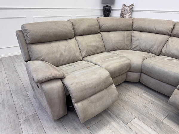 Furniture Village Moreno Power Reclining Corner Sofa In Beige Fabric2