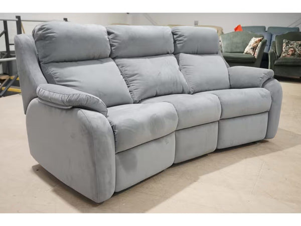 G Plan Kingsbury dark grey velvet fabric standard 3 seater curved sofa1