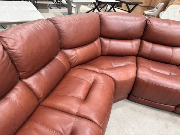Furniture Village Link Brown Leather Power Recliner Corner Sofa Symmetrical11