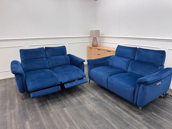 FV Jude 2+2 Seater Sofa Set Power Recliners with Telescopic Headrests Navy Blue7