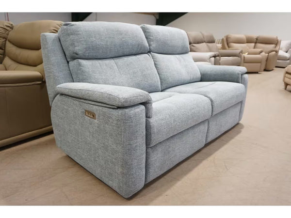 G Plan Thornbury dali sky fabric power recliner 3 seater sofa -headrest & lumbar1