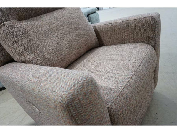 Parker Knoll Chicago dark pink fabric power recliner armchair1