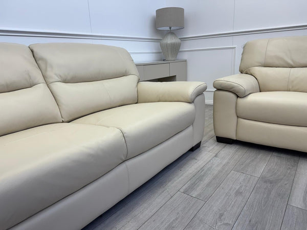 Furniture Village Hetty 3 +2 Seater Sofa Set in Cream/Off White Leather7