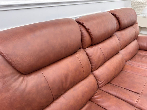 LA Z BOY Staten Power Recliner 3 Seater Sofa & 2x Static Chair Set Brown Leather16