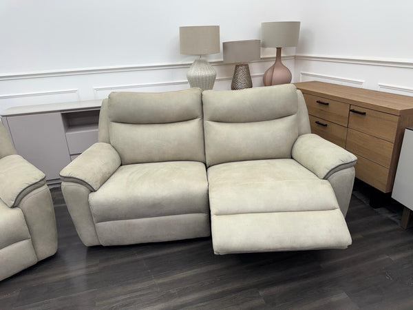 LAZY BOY Lyle Power Recliner 3+3 Seater Sofa Set In Taupe Fabric La Z Boy1