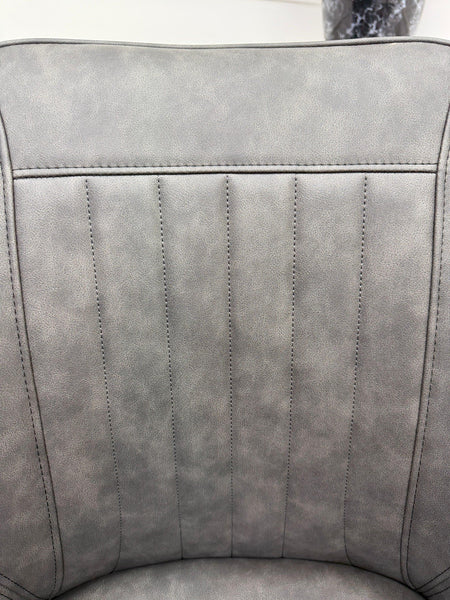 Furniture Village Crete Grey Leather Swivel Dining Chair11
