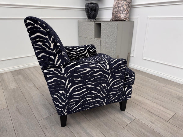 Furniture Village Sasha Accent Black And White Zebra Strip Fabric2