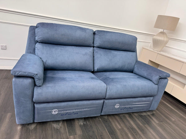 G PLAN Thornbury Power Recliner 3 Seater Sofa In Indigo Stingray Velvet Fabric8