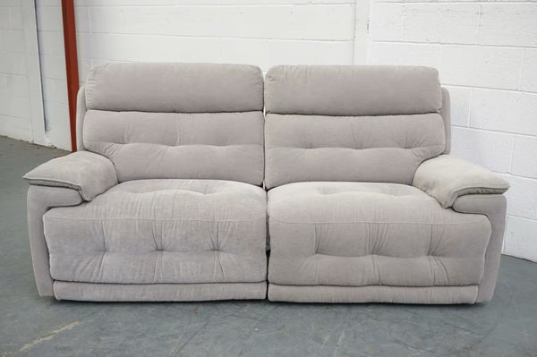 Furniture Village Brescia light grey fabric electric reclining 3 seater Sofa1