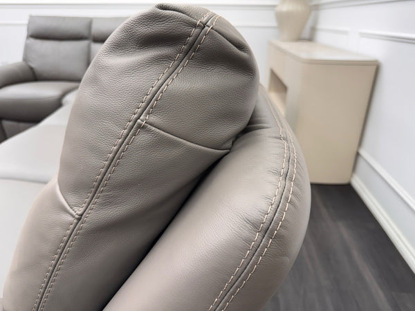 Furniture Village Snug Static L-Shape Corner Sofa In Grey Leather10