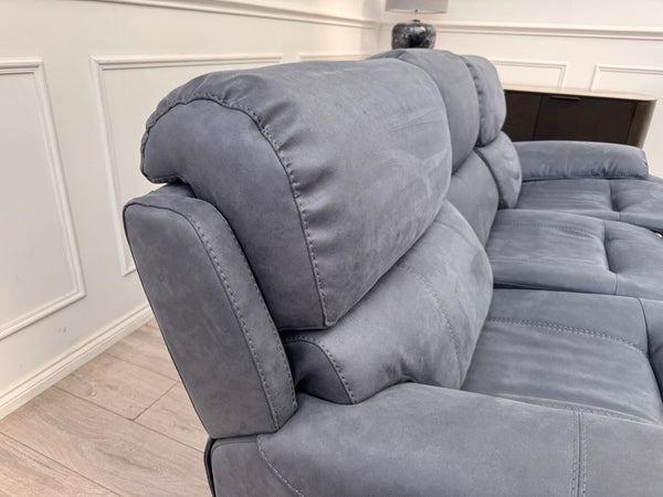 Furniture Village Link Power Recliner 3 Seater And Armchair Navy Blue Microfibre17