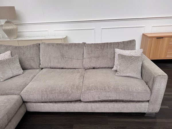 Sofology Majestica Truffle Fabric Terminal End Chaise Corner Sofa Full Back20