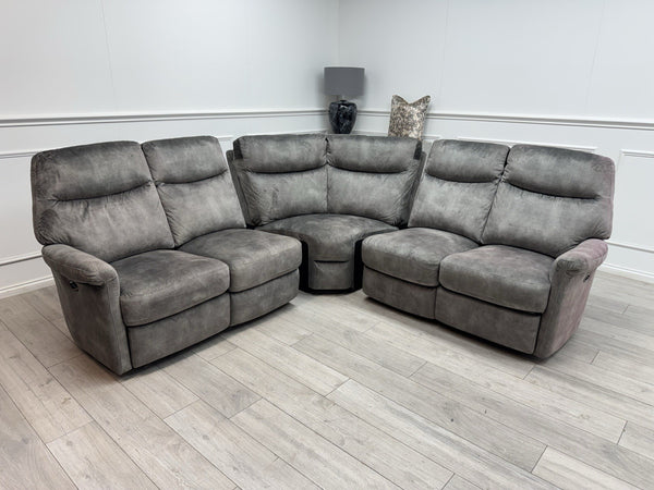 Furniture Village Lilly Corner Sofa In Grey Velvet Power Recliner23