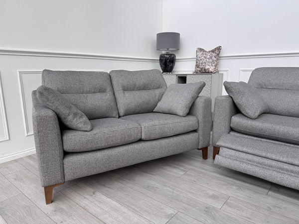 Furniture Village UNIQA Grey Fabric 3 & 2 & 1 Seater Power Recliner Sofa Set1