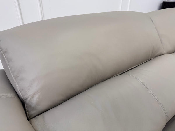 Furniture Village New York Power Recliner 3 Seater Sofa Pale Grey Leather11