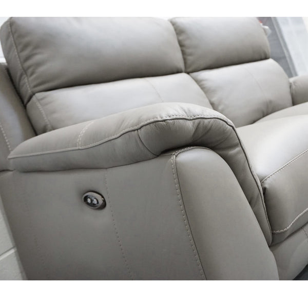 FV Contempo elephant grey leather electric reclining 2 seater sofa3