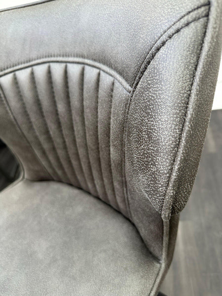 Furniture Village Aydin grey faux leather dining barstool 4