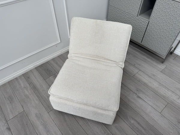 Furniture Village Starlight White Fabric Large Footstool Adjustable Chair8