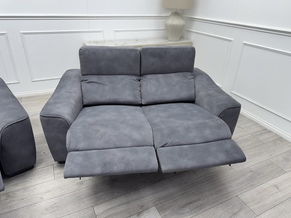 FV Xavier Grey Velvet 3+2 Seater Sofa Set Power Recliners & Headrests15
