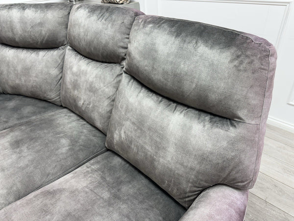 Furniture Village Lilly Corner Sofa In Grey Velvet Power Recliner4